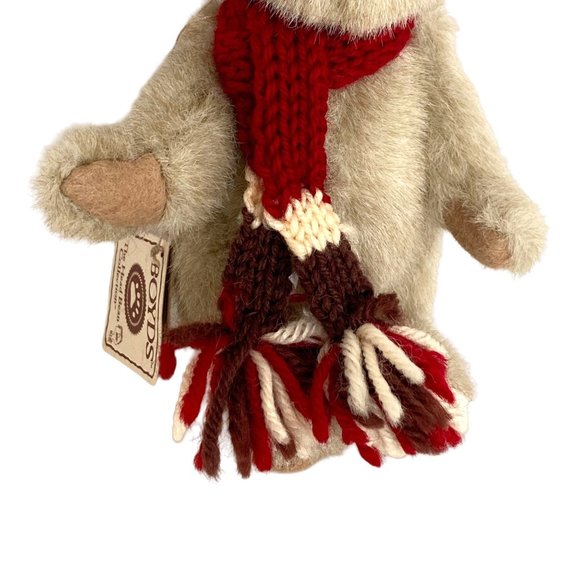 2005 Boyds Cocoa Bear Head Bean Collection Plush Knitted Beanie Scarf Orig Tags - Picture 3 of 11